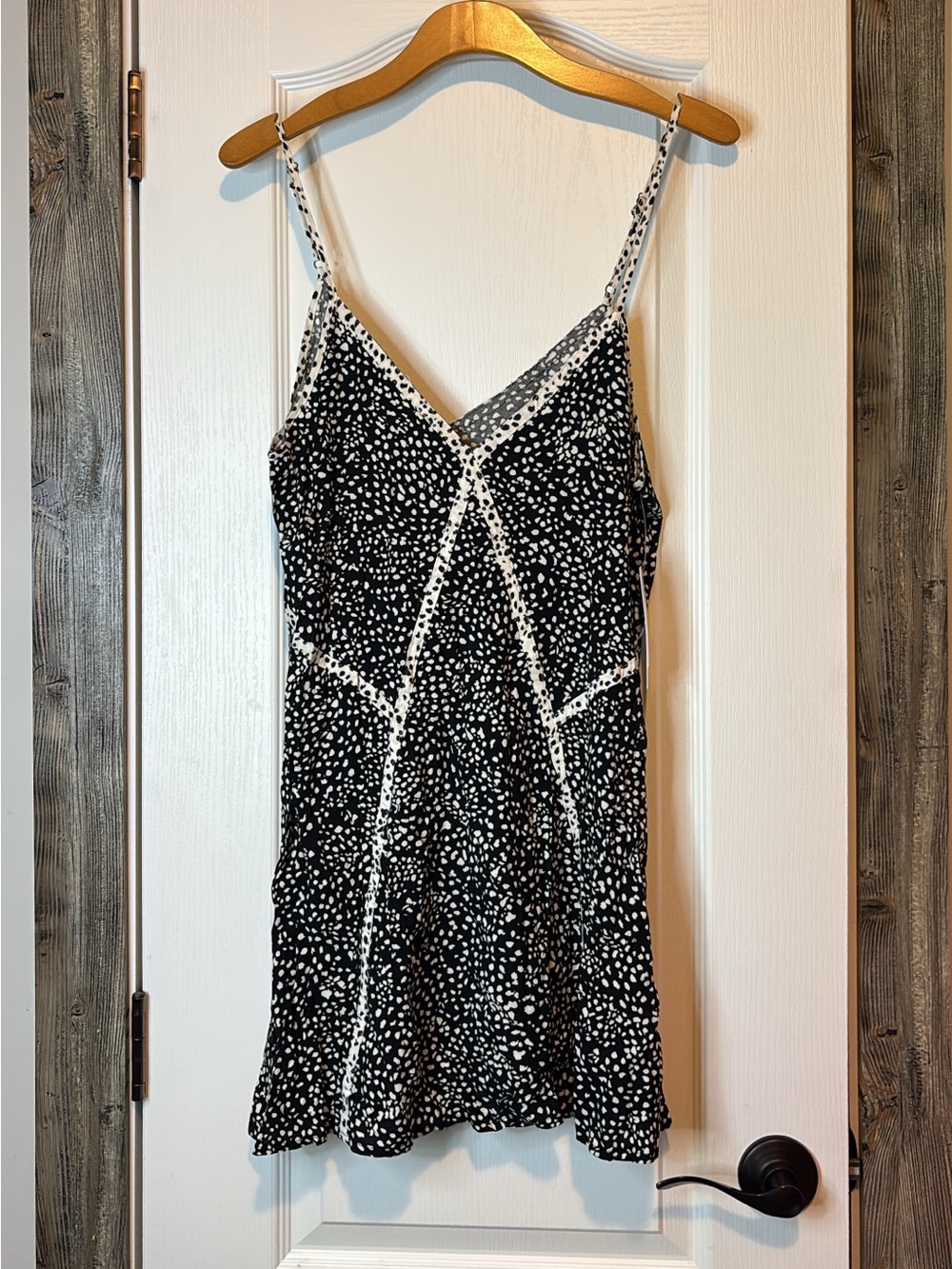 Hurley Black and White Spotted Slip Dress